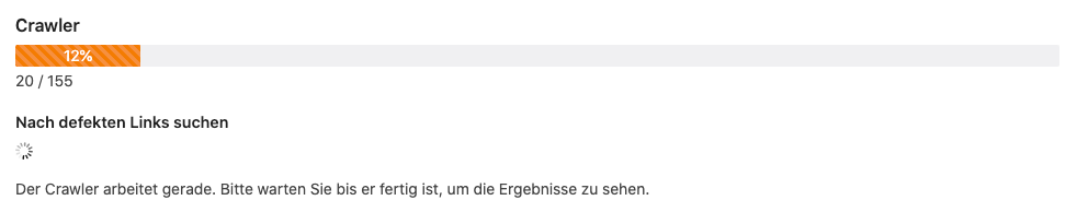 Crawler im Contao CMS, der gerade nach defekten Links sucht