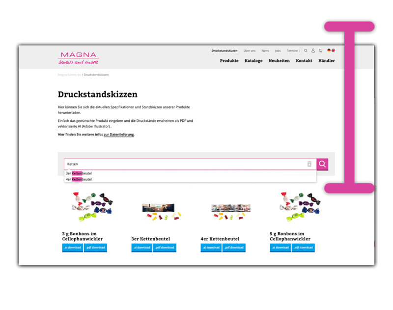 Einfache Autovervollständigungen helfen dem Kunden schnell zum Ziel