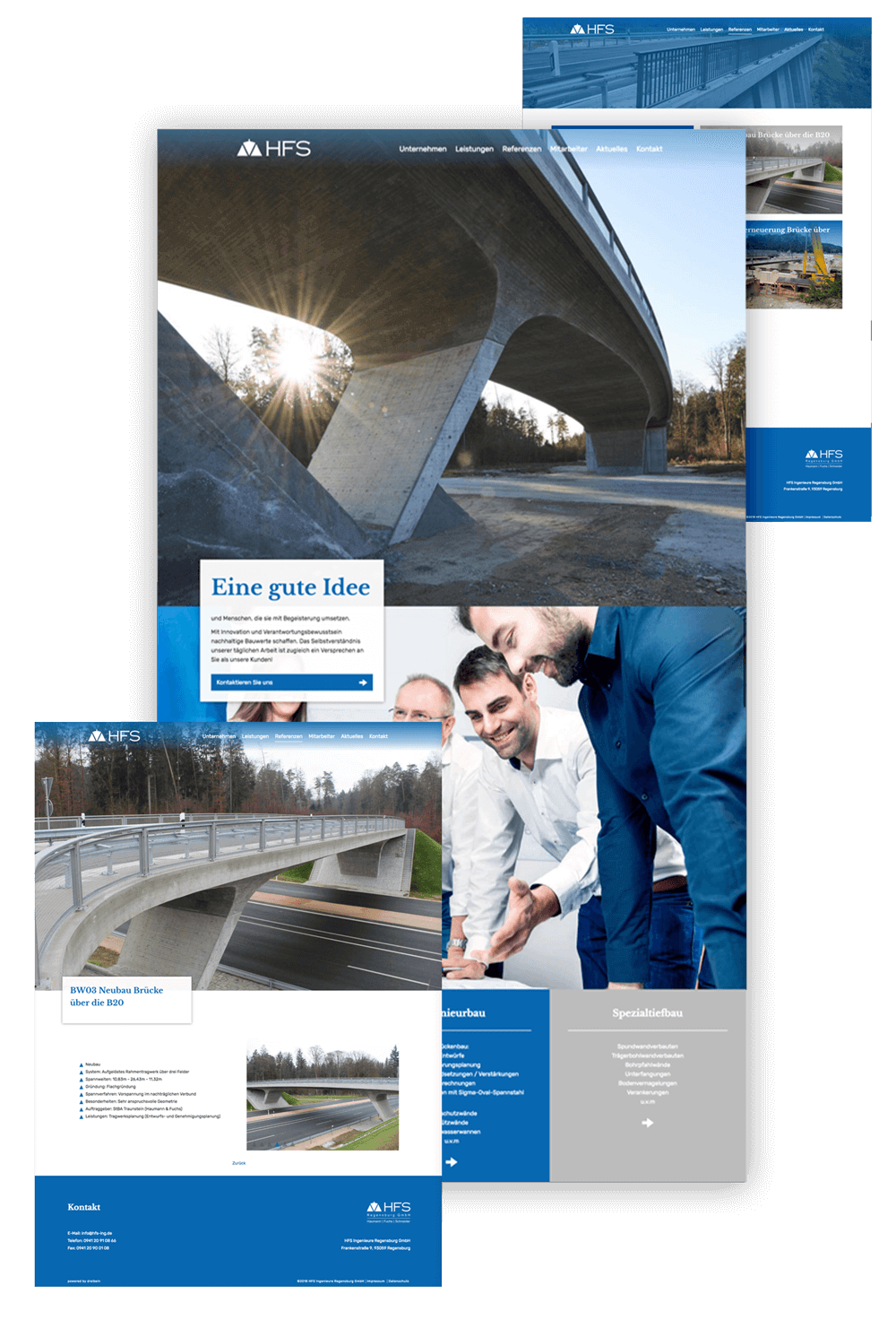 Ansichten der hfs-ing.de-Website