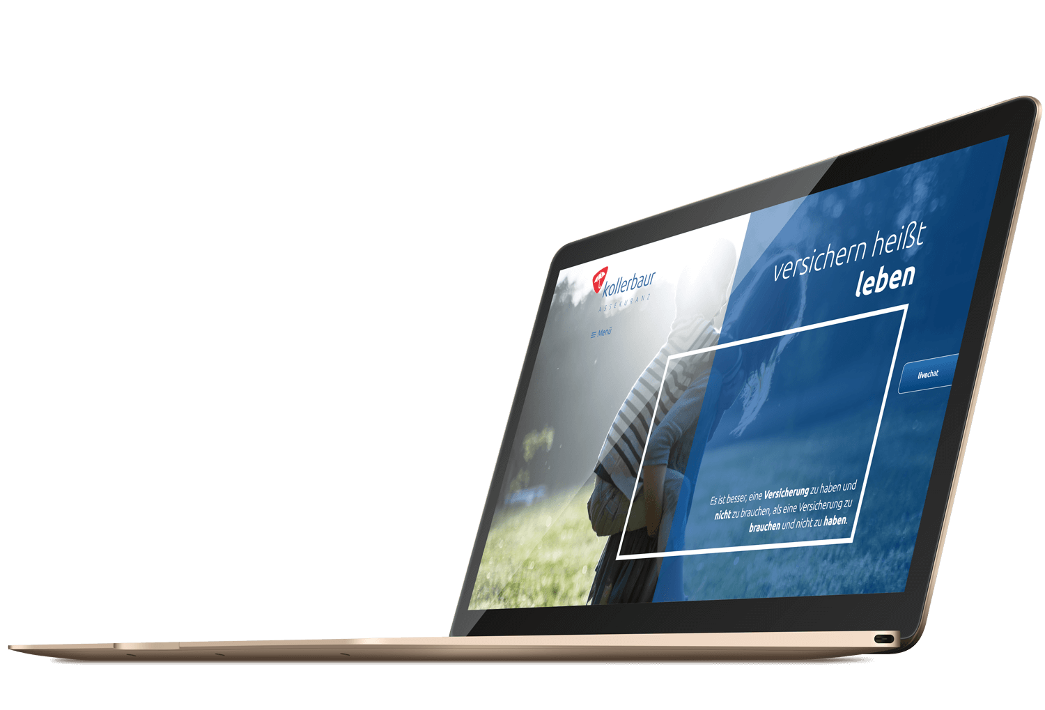 Ansicht der Koller & Baur-Website auf einem MacBook