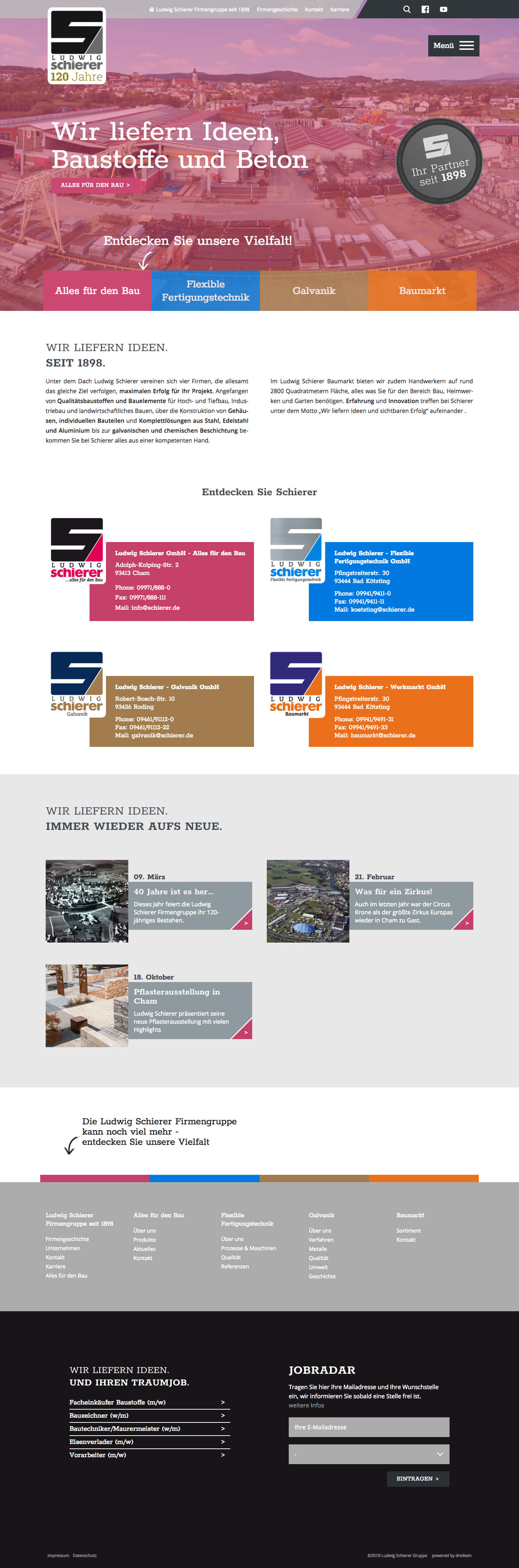 Desktop-Ansicht der Website schierer.de (Desktop)
