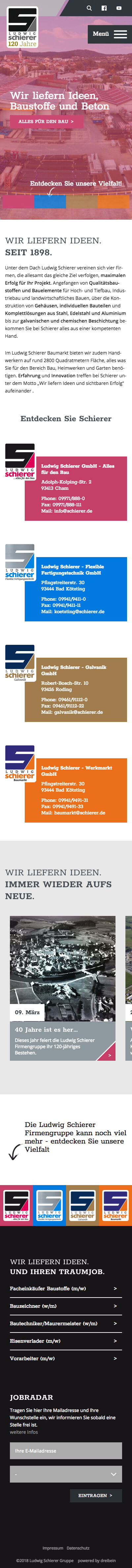 Mobile Ansicht der Website schierer.de (Mobile)