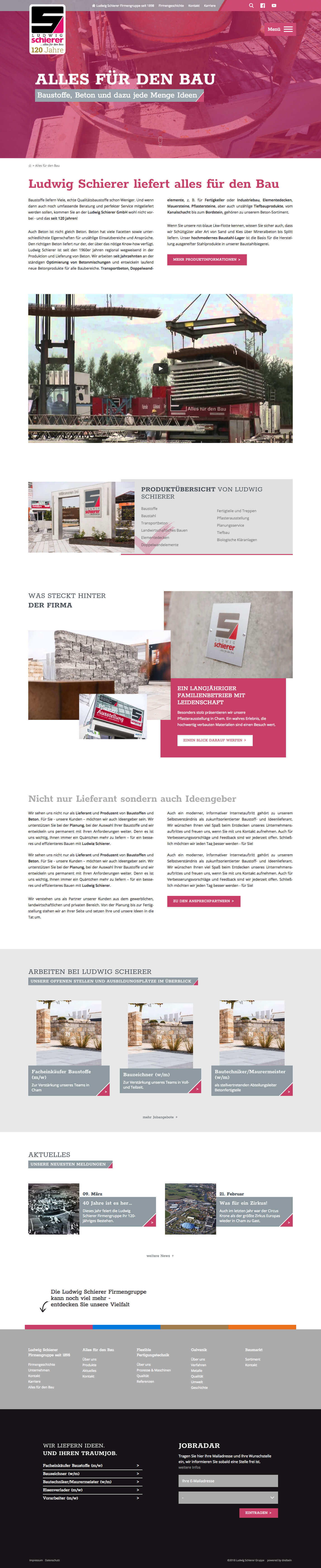 Website Firma Schierer aus Cham (Desktop)