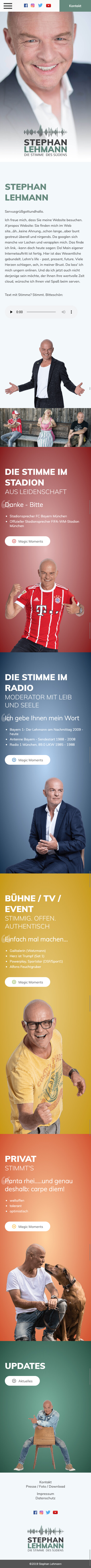Mobile Ansicht der Website stephanlehmann.de (Mobile)