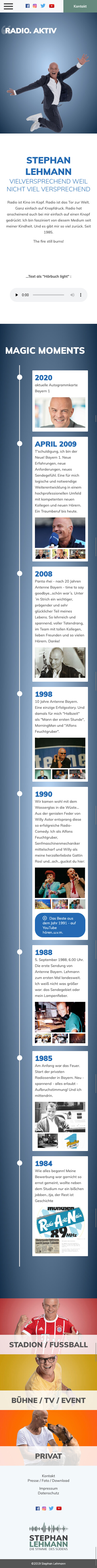 Radio-Seite der Website stephanlehmann.de (Mobile)