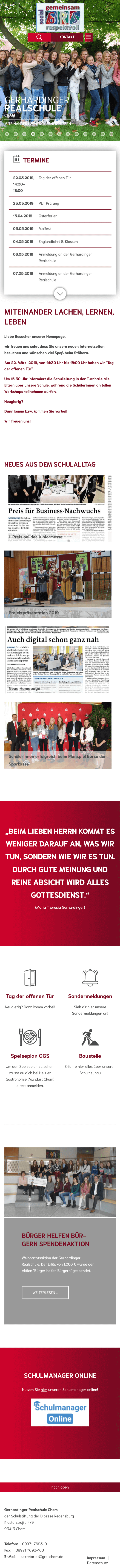 Mobile Ansicht der Website grs-cham.de (Mobile)