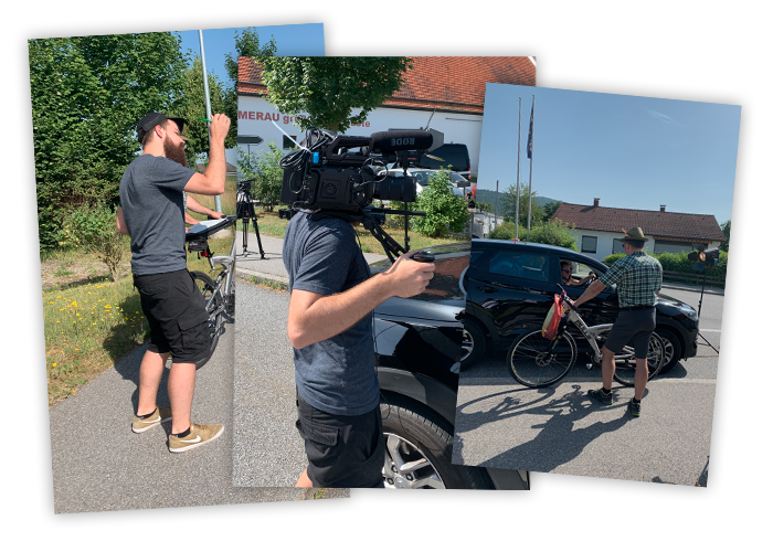 Szene aus dem Dreh des Imagefilms für die Gemeinde Chamerau im bayerischen Wald