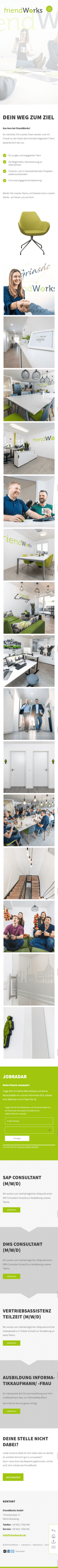 Mobile Ansicht der Karriere-Seite der friendWorks GmbH (Mobile)