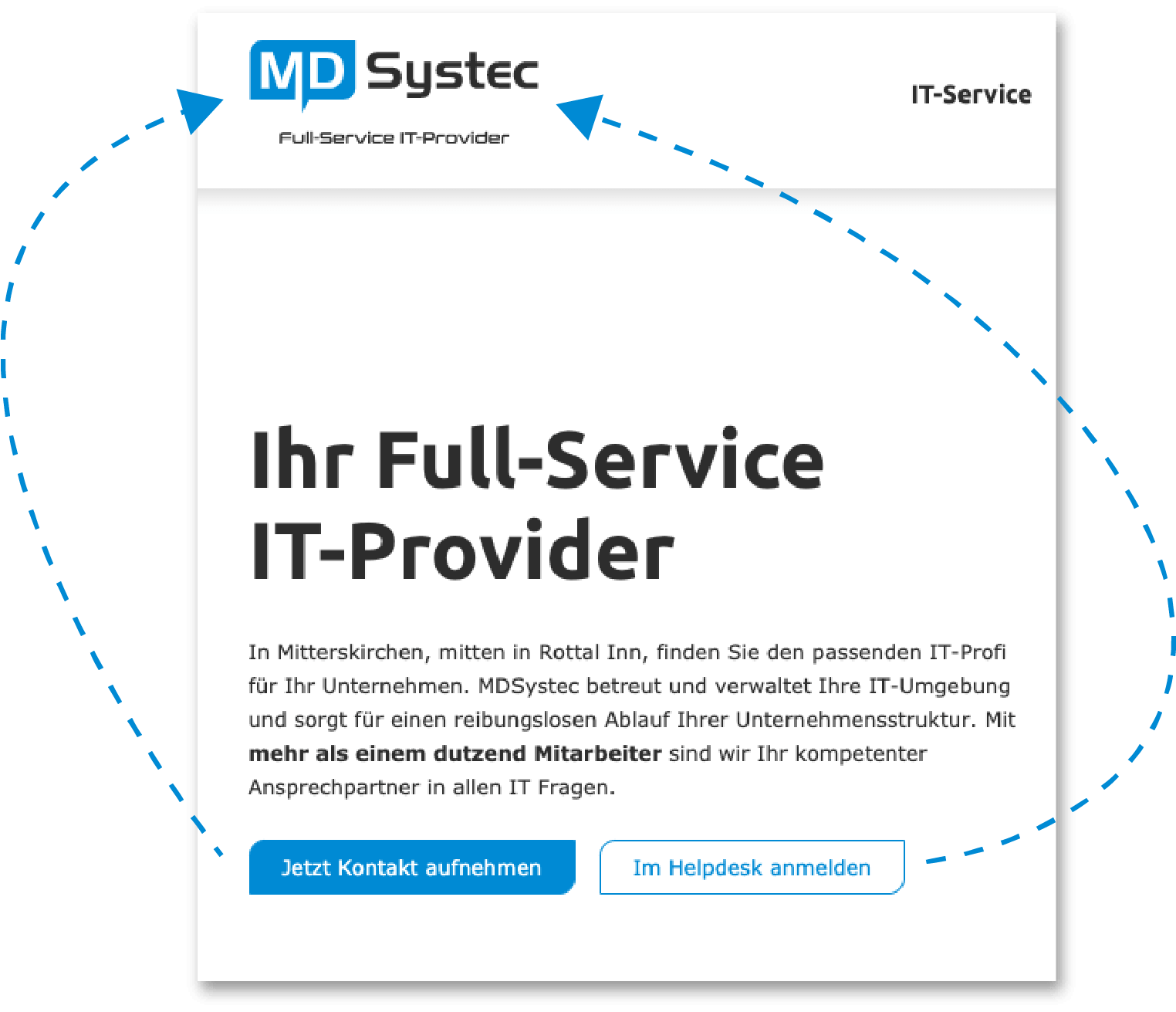 Button an Logo von MDSystec angepasst